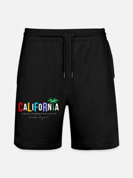 California Holiday Painting - Stanley/Stella Trainer Unisex Organic Jogging Shorts - black