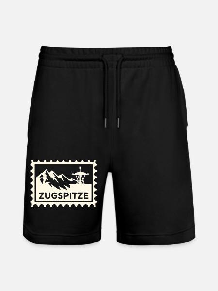 Berggipfel mit Seilbahn-Design - Stanley/Stella Unisex Bio Joggingshorts Trainer - Schwarz