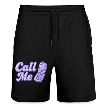 Call Me - Stanley/Stella Trainer Unisex Organic Jogging Shorts - black - Front - Nik (191cm) & Marisol (170cm)