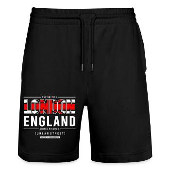 Londres, Angleterre, Urban Street Style Design - Short de jogging bio TRAINER Stanley/Stella unisexe - noir - Devant - Nik (191cm) & Marisol (170cm)
