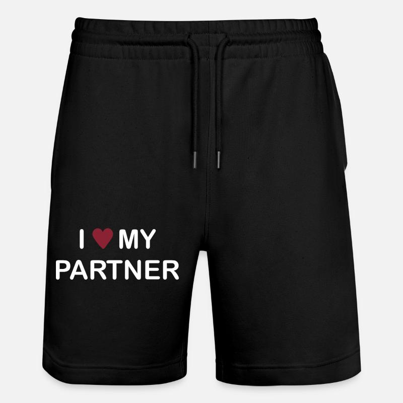 I love My Partner – Pärchen Shirt/Pullover - Stanley/Stella Unisex Bio Joggingshorts Trainer - Schwarz