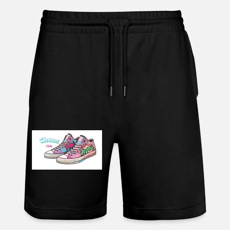 Bunte Sneakers mit Comic-Design - Stanley/Stella Unisex Bio Joggingshorts Trainer - Schwarz