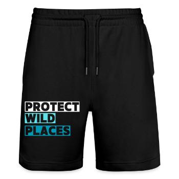 Wilderness & Adventure Protection - Stanley/Stella Trainer Unisex Organic Jogging Shorts - black - Front - Nik (191cm) & Marisol (170cm)