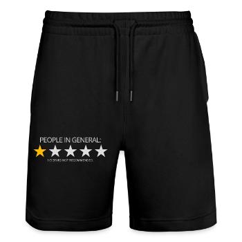 Personnes en général : Non recommandé - Short de jogging bio TRAINER Stanley/Stella unisexe - noir - Devant - Nik (191cm) & Marisol (170cm)