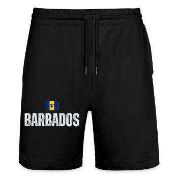 Flagge von Barbados, barbadischer Patriot - Stanley/Stella Unisex Bio Joggingshorts Trainer  - Schwarz - Vorne - Nik (191cm) & Marisol (170cm)