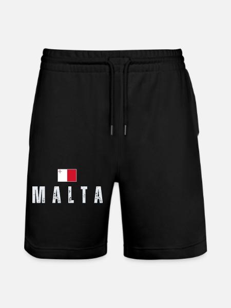 Flag of Malta, Maltese patriot - Stanley/Stella Trainer Unisex Organic Jogging Shorts - black