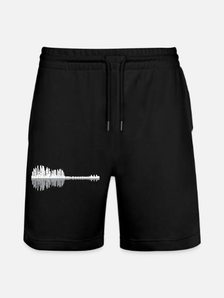 Urban Guitar Skyline - Stanley/Stella Trainer Unisex Organic Jogging Shorts - black