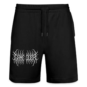 Game Over – T-Shirt im Death Metal Stil - Stanley/Stella Unisex Bio Joggingshorts Trainer  - Schwarz - Vorne - Nik (191cm) & Marisol (170cm)