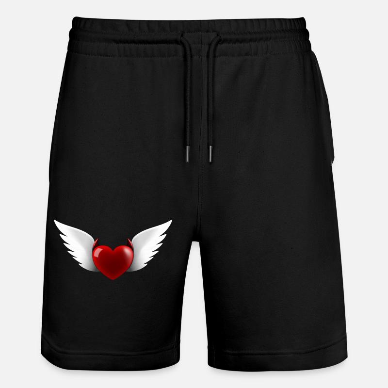 Herz Engel Teufel - Stanley/Stella Unisex Bio Joggingshorts Trainer  - Schwarz
