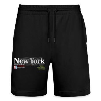 Street Style Abstract NYC Print - Stanley/Stella Trainer Unisex Organic Jogging Shorts - black - Front - Nik (191cm) & Marisol (170cm)
