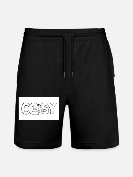 Cozy animal motif on sofa - Stanley/Stella Trainer Unisex Organic Jogging Shorts - black