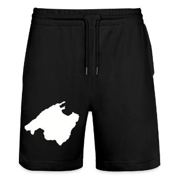 Malle Outline - Stanley/Stella Trainer Unisex Organic Jogging Shorts - black - Front - Nik (191cm) & Marisol (170cm)