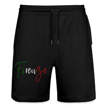 Ich liebe Florence, elegantes minimalistisches Design - Stanley/Stella Unisex Bio Joggingshorts Trainer  - Schwarz - Vorne - Nik (191cm) & Marisol (170cm)