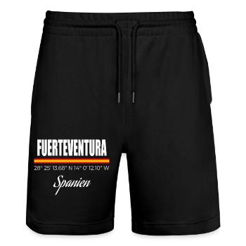 Fuerteventura - Stanley/Stella Unisex Bio Joggingshorts Trainer  - Schwarz - Vorne - Nik (191cm) & Marisol (170cm)