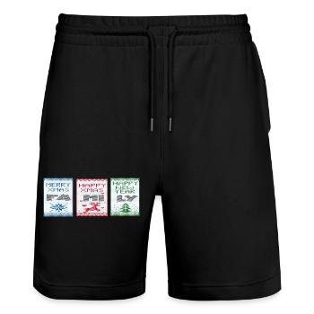 Joyeux Noël - Short de jogging bio TRAINER Stanley/Stella unisexe - noir - Devant - Nik (191cm) & Marisol (170cm)