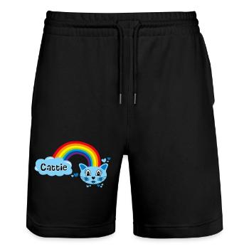 Cattie cute par Helfspawn - Short de jogging bio TRAINER Stanley/Stella unisexe - noir - Devant - Nik (191cm) & Marisol (170cm)