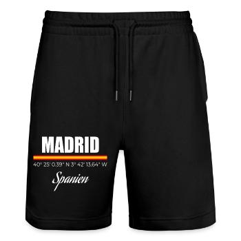 Madrid - Stanley/Stella Unisex Bio Joggingshorts Trainer  - Schwarz - Vorne - Nik (191cm) & Marisol (170cm)