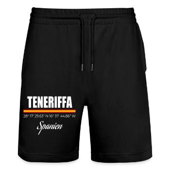 Ténérife - Short de jogging bio TRAINER Stanley/Stella unisexe - noir - Devant - Nik (191cm) & Marisol (170cm)