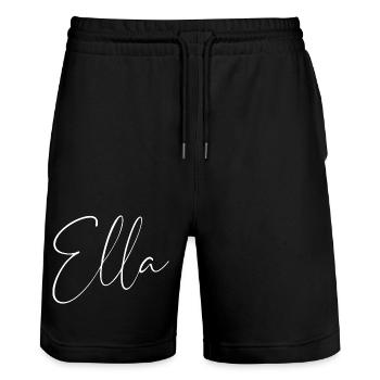 ella / handschrift name design (weiß) - Stanley/Stella Unisex Bio Joggingshorts Trainer  - Schwarz - Vorne - Nik (191cm) & Marisol (170cm)
