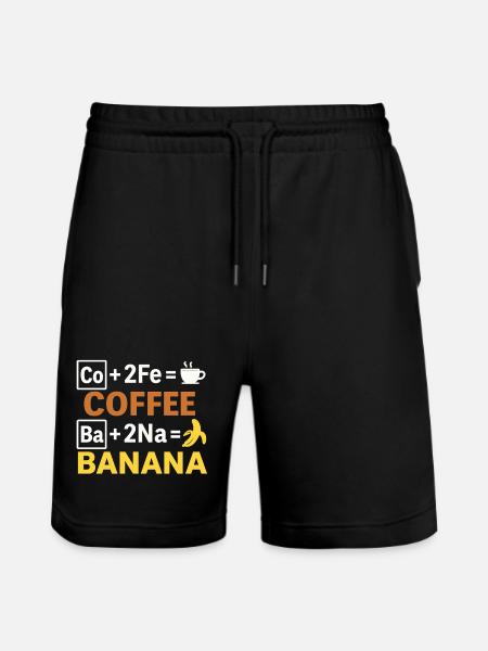 Coffee Banana Equation - Stanley/Stella Trainer Unisex Organic Jogging Shorts - black
