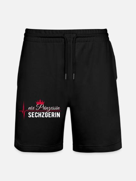 Nix Princess - Sechzgerin - ECG Pulse Gift - Stanley/Stella Trainer Unisex Organic Jogging Shorts - black