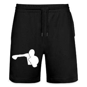 Boxers boxing sporty - Stanley/Stella Trainer Unisex Organic Jogging Shorts - black - Front - Nik (191cm) & Marisol (170cm)