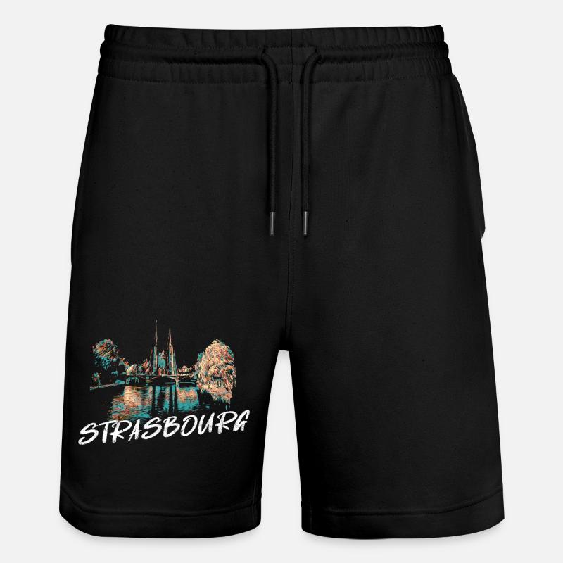 Cathédrale de Strasbourg – Illustration - Short de jogging bio TRAINER Stanley/Stella unisexe - noir