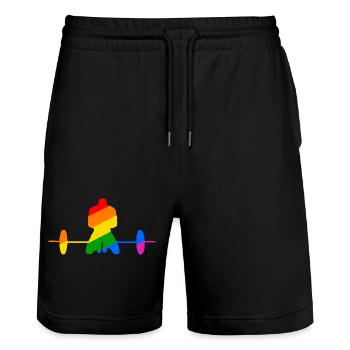 Cadeau d’haltérophilie coloré - Short de jogging bio TRAINER Stanley/Stella unisexe - noir - Devant - Nik (191cm) & Marisol (170cm)