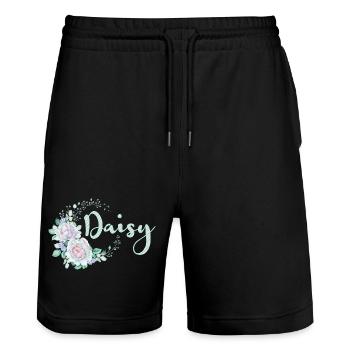 For Daisy - Stanley/Stella Trainer Unisex Organic Jogging Shorts - black - Front - Nik (191cm) & Marisol (170cm)