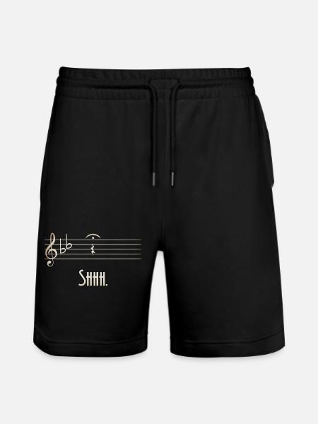 Shhh Silent Melody Sheet Music - Stanley/Stella Trainer Unisex Organic Jogging Shorts - black