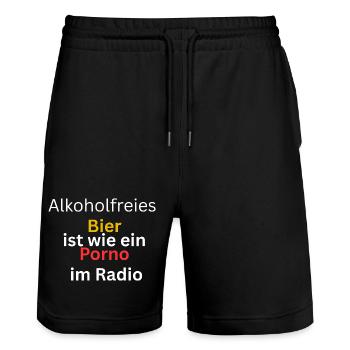 Chemise de bière-Drôle - Short de jogging bio TRAINER Stanley/Stella unisexe - noir - Devant - Nik (191cm) & Marisol (170cm)