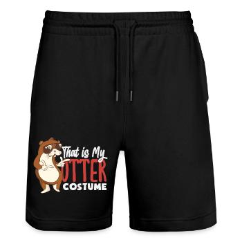 Seeotter Kostüm - Stanley/Stella Unisex Bio Joggingshorts Trainer  - Schwarz - Vorne - Nik (191cm) & Marisol (170cm)