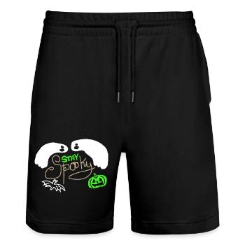 Stay Spooky - Stanley/Stella Unisex Bio Joggingshorts Trainer  - Schwarz - Vorne - Nik (191cm) & Marisol (170cm)