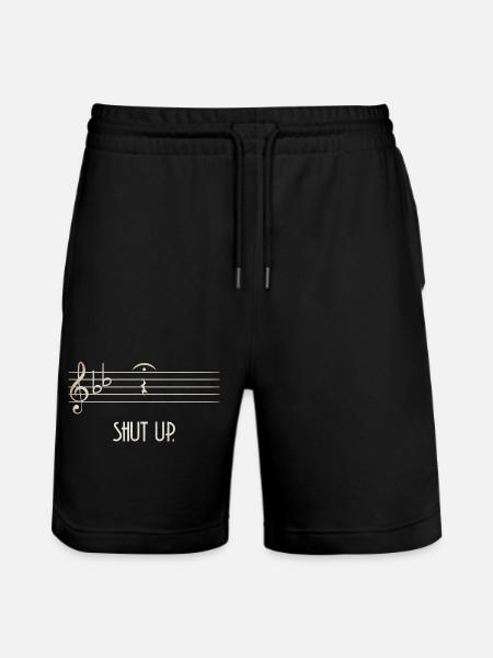 Silence through Notenauge shut up quotes - Stanley/Stella Trainer Unisex Organic Jogging Shorts - black