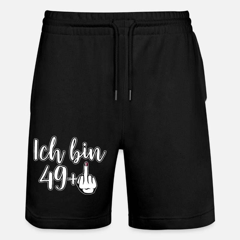 J’ai 49+ Majeur - Anniversaire - Short de jogging bio TRAINER Stanley/Stella unisexe - noir