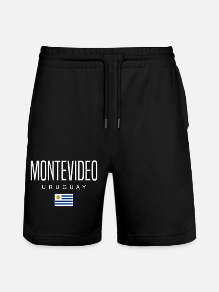 Montevideo Uruguay Uruguayans - Stanley/Stella Trainer Unisex Organic Jogging Shorts - black