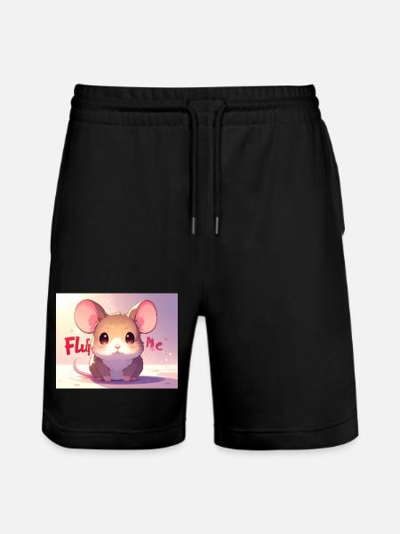 Mouse Fluff me - Stanley/Stella Trainer Unisex Organic Jogging Shorts - black