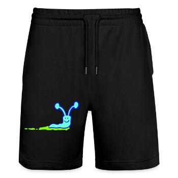 Schnecke Schleimspur niedlich süß glücklich Cool - Stanley/Stella Unisex Bio Joggingshorts Trainer  - Schwarz - Vorne - Nik (191cm) & Marisol (170cm)