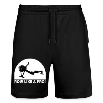 Row Like A Pro! Indoor Rowing - Stanley/Stella Trainer Unisex Organic Jogging Shorts - black - Front - Nik (191cm) & Marisol (170cm)