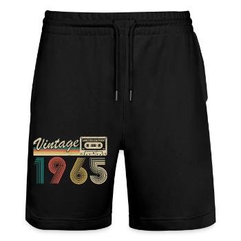 1965 Vintage Rétro Cadeau D'anniversaire - Short de jogging bio TRAINER Stanley/Stella unisexe - noir - Devant - Nik (191cm) & Marisol (170cm)