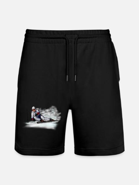 Abfahrt - Stanley/Stella Unisex Bio Joggingshorts Trainer - Schwarz