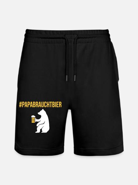 Beer fan PAPABRAUCHT beer Funny - Stanley/Stella Trainer Unisex Organic Jogging Shorts - black