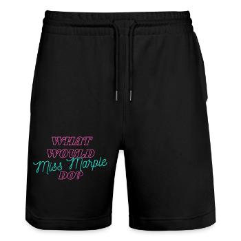 Que ferait Miss Marple Neon - Short de jogging bio TRAINER Stanley/Stella unisexe - noir - Devant - Nik (191cm) & Marisol (170cm)