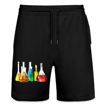 Collection de verrerie de laboratoire colorée - Short de jogging bio TRAINER Stanley/Stella unisexe - noir - Devant - Nik (191cm) & Marisol (170cm)
