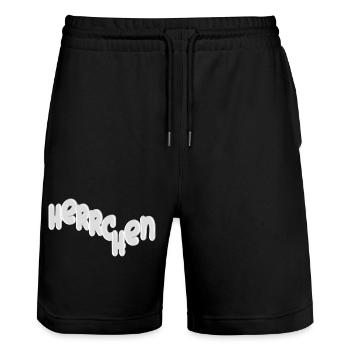 Lettrage maître 3D - Short de jogging bio TRAINER Stanley/Stella unisexe - noir - Devant - Nik (191cm) & Marisol (170cm)