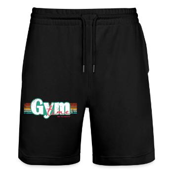 Gym Time – No Excuses Fitness Design Fitnessstudio - Stanley/Stella Trainer Unisex Organic Jogging Shorts - black - Front - Nik (191cm) & Marisol (170cm)