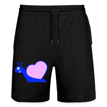 Escargot Coeur Escargot Coquille Mignon Amour Romantique - Short de jogging bio TRAINER Stanley/Stella unisexe - noir - Devant - Nik (191cm) & Marisol (170cm)