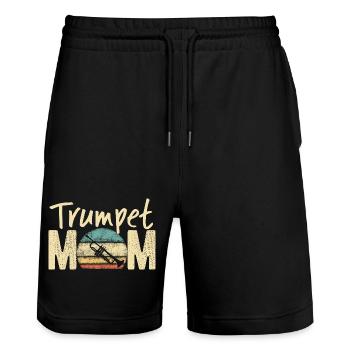 Trompete Mama Retro Vintage Marching Band Design - Stanley/Stella Unisex Bio Joggingshorts Trainer  - Schwarz - Vorne - Nik (191cm) & Marisol (170cm)