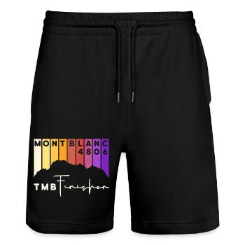 TMB Tour de Mont Blanc Montblanc Finisher - Stanley/Stella Trainer Unisex Organic Jogging Shorts - black - Front - Nik (191cm) & Marisol (170cm)