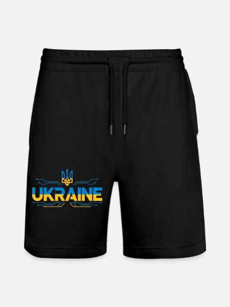 Ukraine Circuit Crest - Stanley/Stella Trainer Unisex Organic Jogging Shorts - black